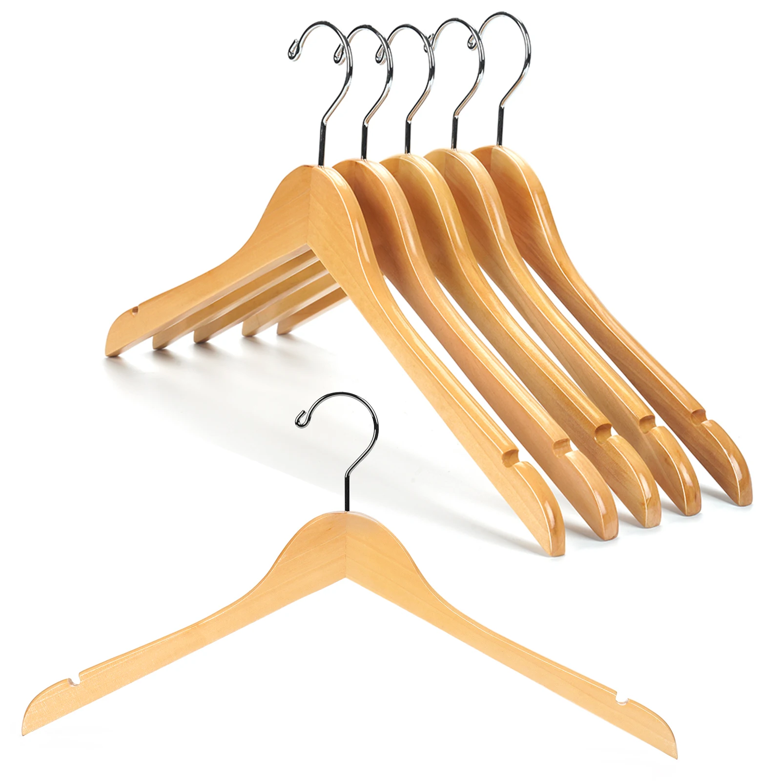 CLASSICwood Single Tier Multifunction Hanger for Clothes Clothing Living Room for Store Wardrobe Hotel Use