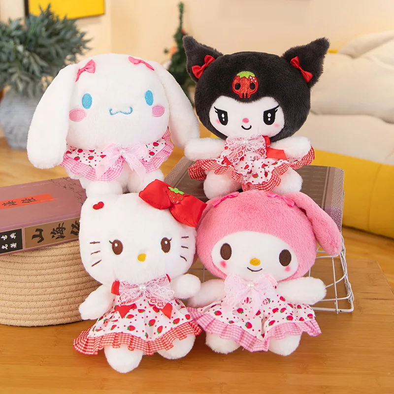 Sanrios KT Cat Doll Cute Kawaii Soft Cotton Plush Toy Bear Type Accessory with Grab Machine Function for Parties