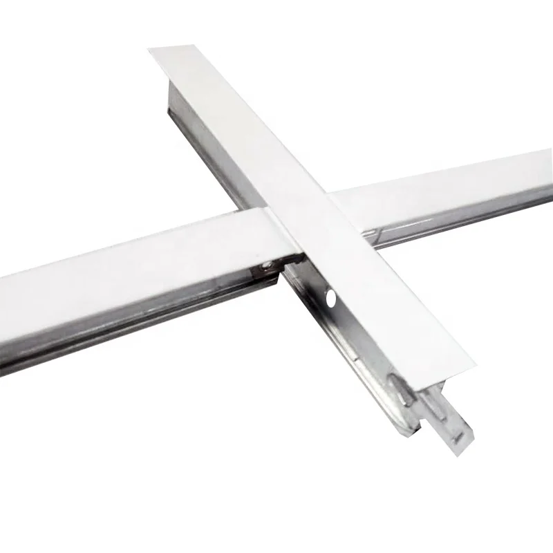 China High Quality white grooved suspended flat ceiling t grids 38*15 32*24 t bar for pvc gypsum ceiling board