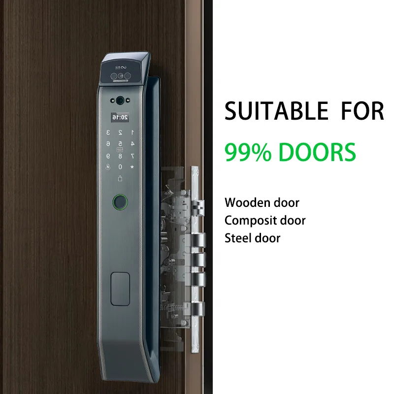 LEZN K17 Factory Price Fingerprint Smart Door Lock RFID WIFI Password Keyless Apartment Room Lock Tuya APP Digital Door Lock