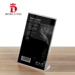 BORLUND Acrylic sign holder table menu holder price display stand   acryl stand plastic table stands frame photo display