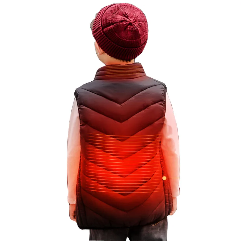 
2021 new boys and girls heating vest USB charging cotton jacketcharging electricity vest USB Power Bank Heated Vest Outdoor 