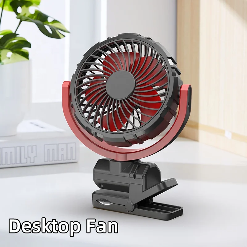 F7102 6 Inches Clip On Mini Cordless Electric Fans Rechargeable Fan With Lithium Battery for Desktop Car Travel Camping