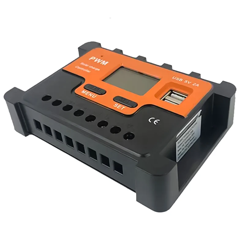 China manufacturer customized battery panel charger regulator dual usb car 10a 20a 30a 12v 24v 48v pwm solar charging controller