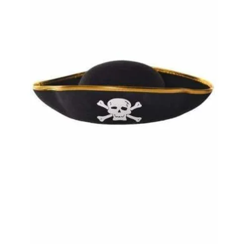Adult Ladies Red Pirate Tricorn Hat with Decoration Fancy Dress Accessory