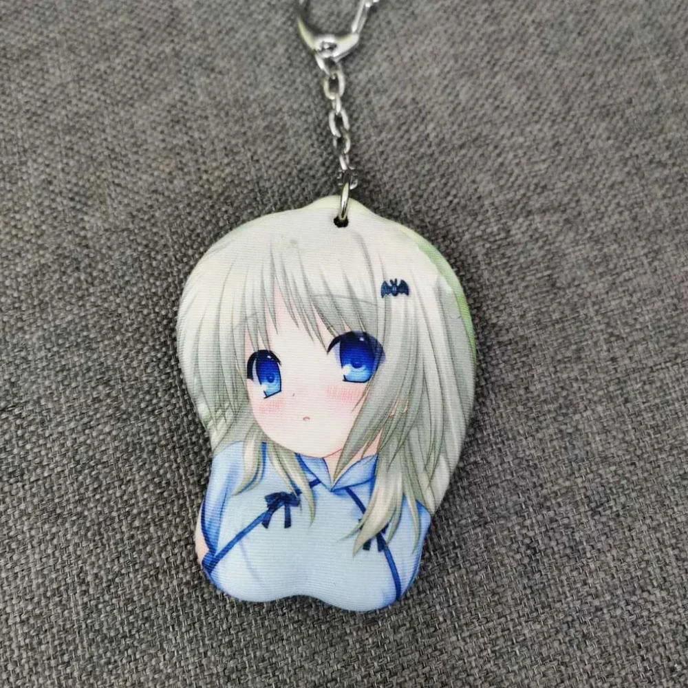 Custom 3D Silicone Gel Tiny Small Cute Mini Anime Breast Oppai Mousepad Keychain for Promotion