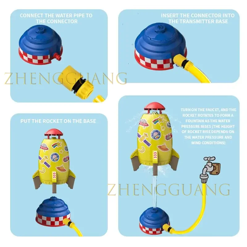 Zhengguang Hot Sale Spray Water Rocket Launcher Toy for Summer Outdoor Party Toys Kids Garden Sprinkler