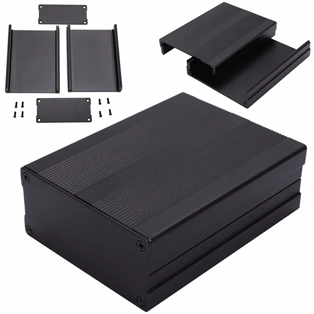 CNC Milled Aluminium Enclosure Black Electronic Project Instrument Case Waterproof Plastic Enclosure Box
