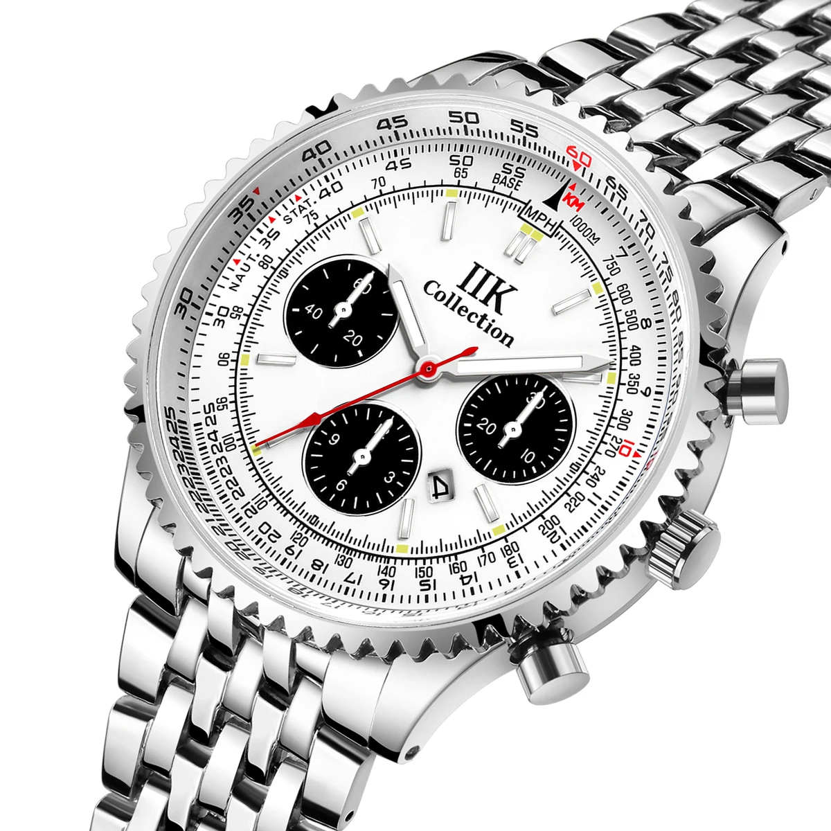 False Sub Dials Watch Men Luxury Brand IIK Mens Business Quartz Chronograph Wrist Watch