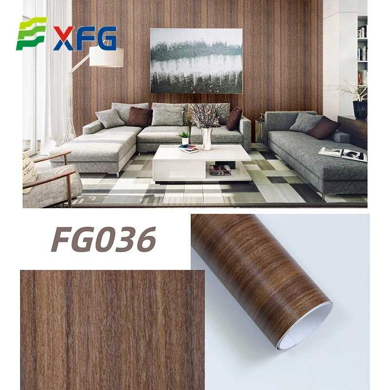 BSCI Pvc Stretch Ceiling Fresh-keeping Melamine Paper Pvc Foil Decorative Films Roll for Door/furniture/cabnet/school/hotel