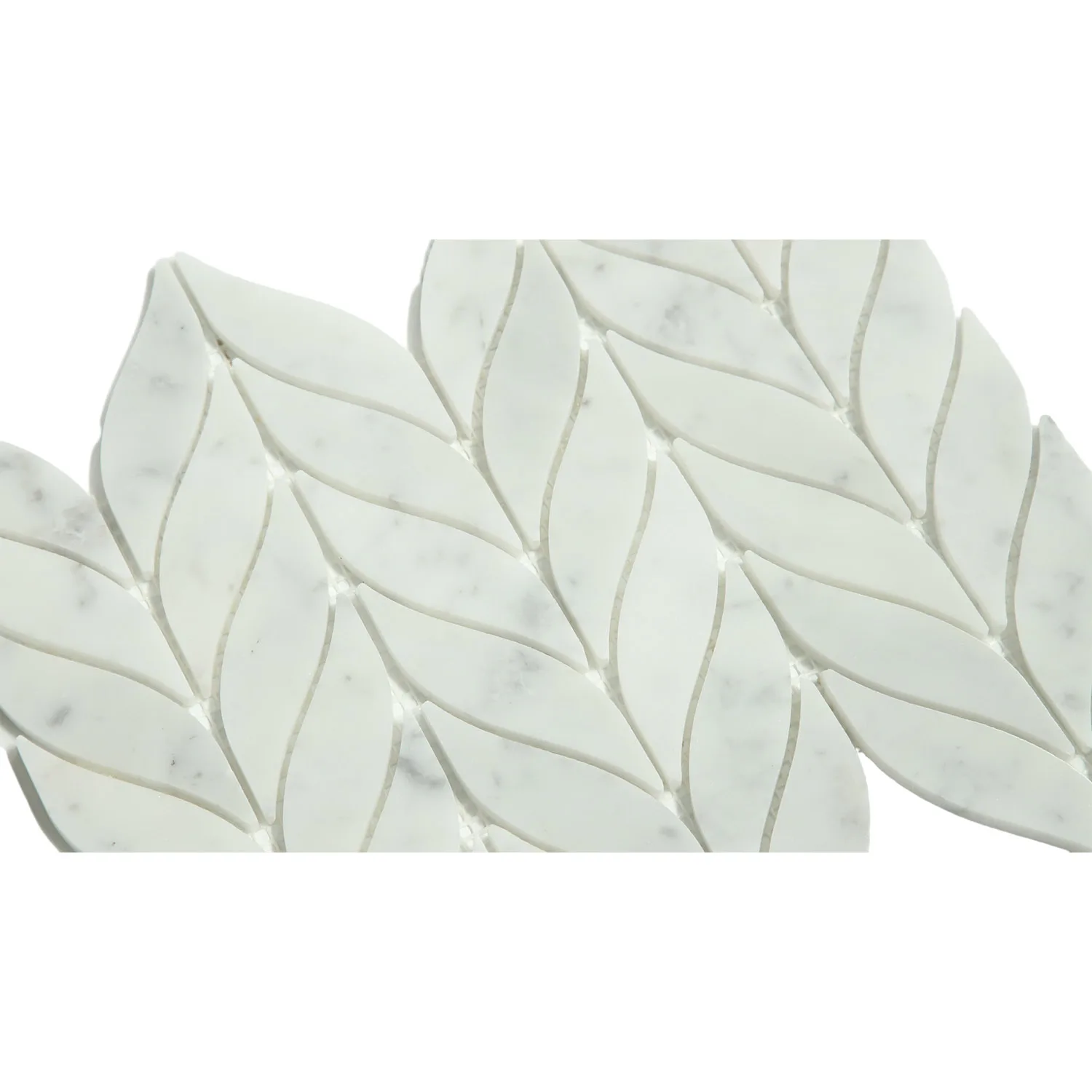 JK Factory wholesale 3d white carrara triangle mosaic dolomite white marble tile mix brass tile