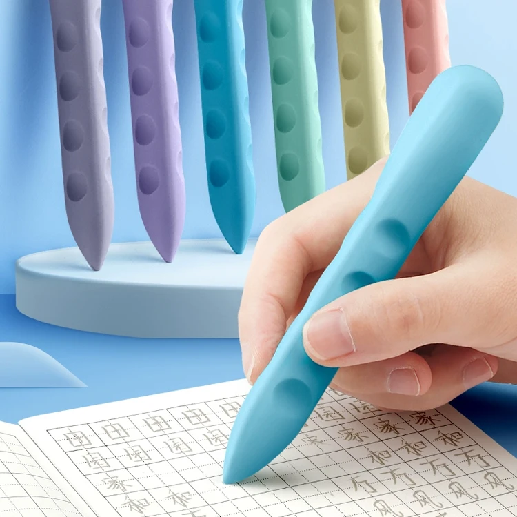 New Design Holey Eraser Macaron Color Crayon Shape TPR Material Rubber Eraser for Kids