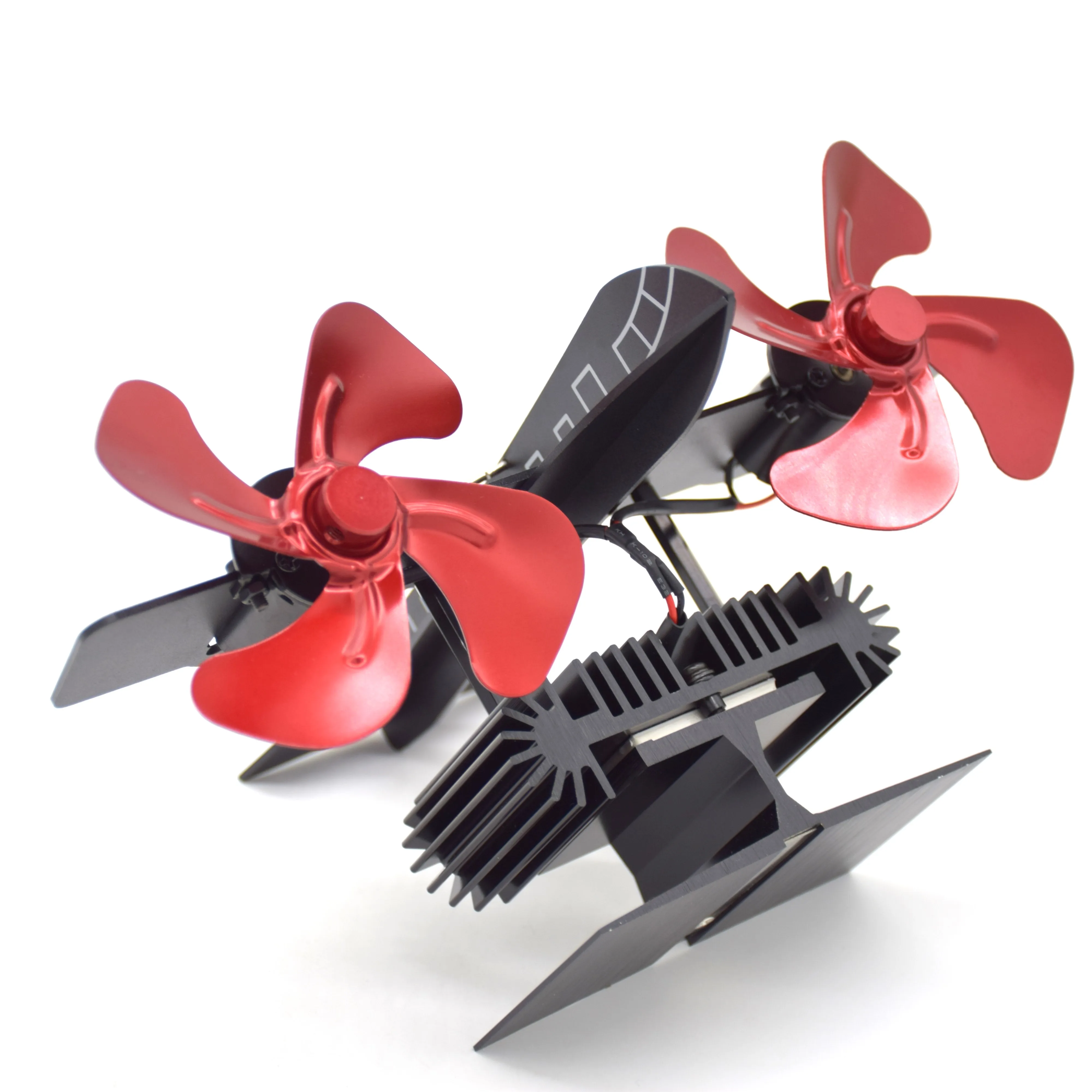 Quiet Efficient Dual Head 8 Blade Fireplace Ventilation Fan Heat Powered Hotel/Garage Safe Durable Gas Pellet Wood Burning Stove