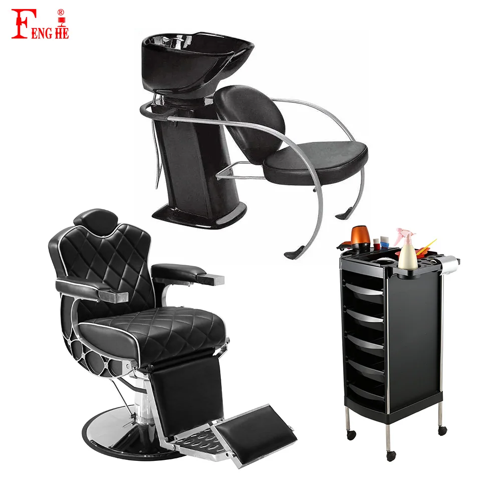2023 New Modern Beauty Hair Shampoo Chair Barber Chairs Salon Trolley Salon Furniture Set
