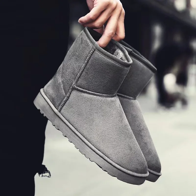 5848 Custom Real Sheep Fur Leather Button Ladies Tan Women Winter Sheepskin Snow Boots