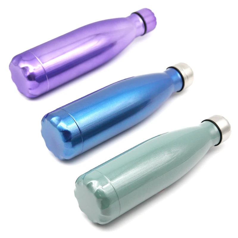 
Promotion Cola Shaped Yoga Parts Vacuum Flask Clear Water Bottle With Customized Glitter Printing 