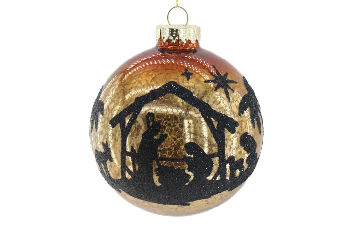 Handmade 10cm Transparent Glass Christmas Hanging Ball Eco-Friendly Indoor Fireplace Christmas Tree Pendant Decorations