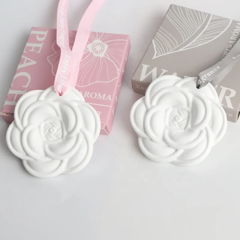 Factory Direct Colorful Air Freshener Home Decoration Wedding Gift Hanging Scented Ceramic Flower Porcelain Fragrance Diffuser