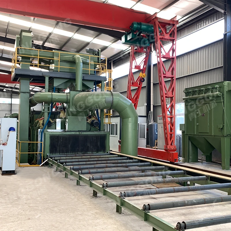Steel plate beam surface automatic blasting painting line shot blasting machine manufacturer