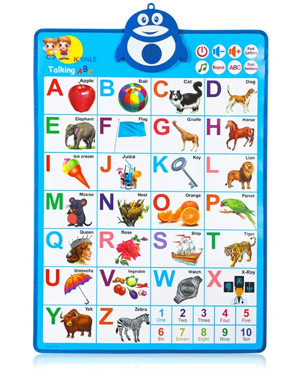 Hot Sale Interactive Custom Kid Toy Educational Bilingual Alphabet Talking Poster With English