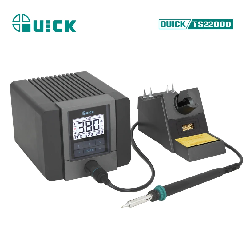 Quick Intelligent TS2200D Temperature Controlled Soldering Kit for Electronics Fast Thermal Recovery 90W Soldering Station CE