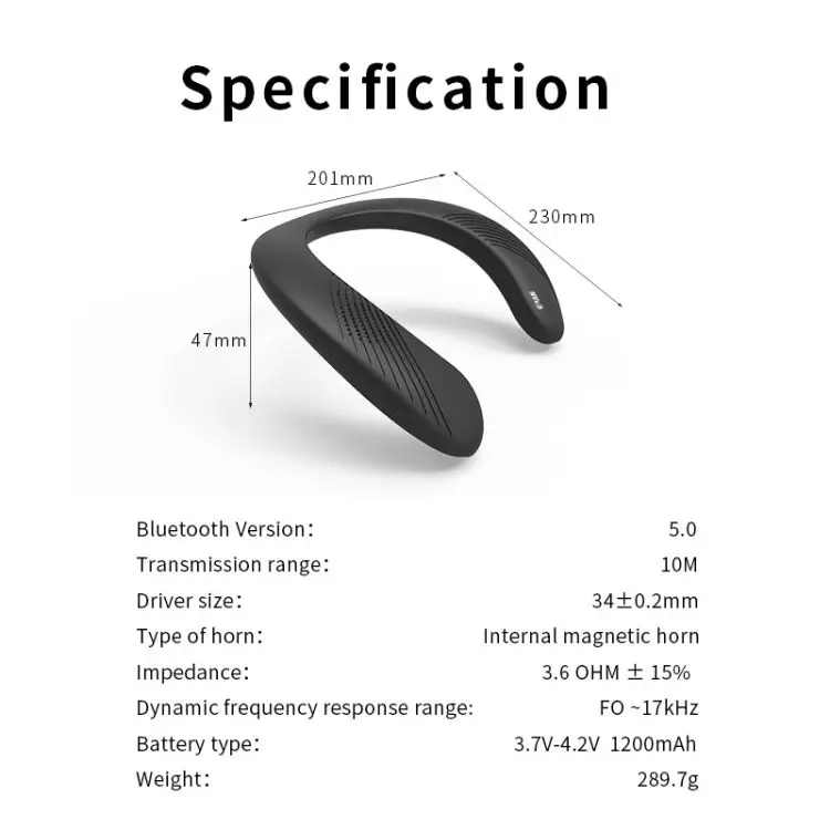 BT wireless neck speaker