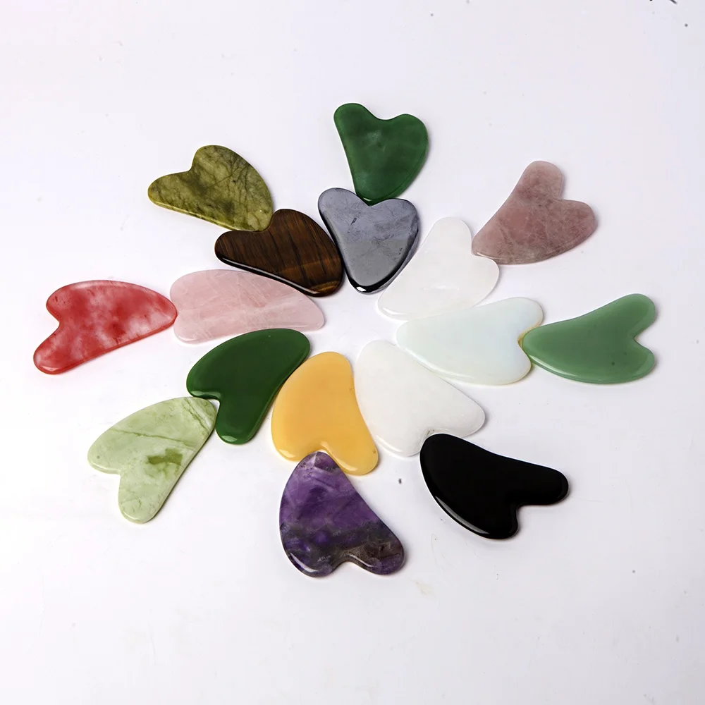 Hot sale guasha massage tool natural quartz crystal stone guasha board