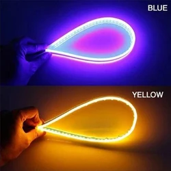 Universal 30cm 45cm 60cm two-color LED Daytime Running Light ,12V flexible strip light DRL,turn signal