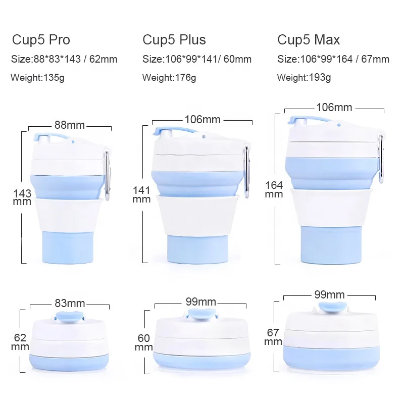 Custom Reusable Espresso Coffee Cup Silicone Folding Coffee Cup