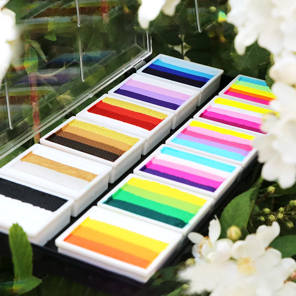 GP Customized Color Water Activated Based Eyeliner Rainbow Split Cake Face Painting Professional Face Paint