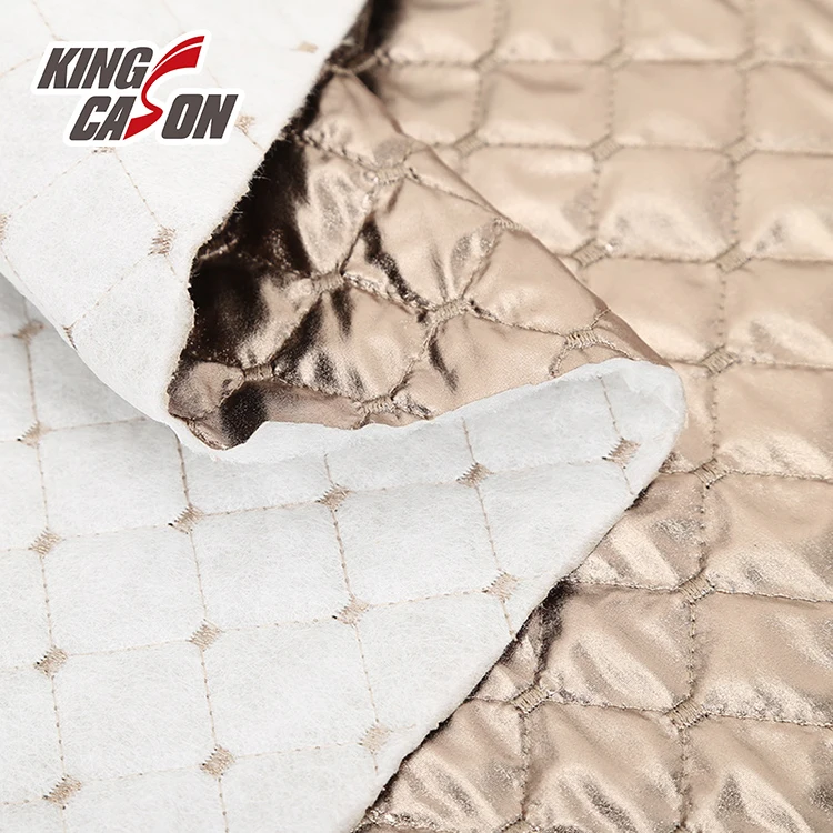 KINGCASON оптовый Производитель 100% полиэстер серебро бронзовая Водонепроницаемая полиэфирная тафта хлопковая подкладка стеганая ткань