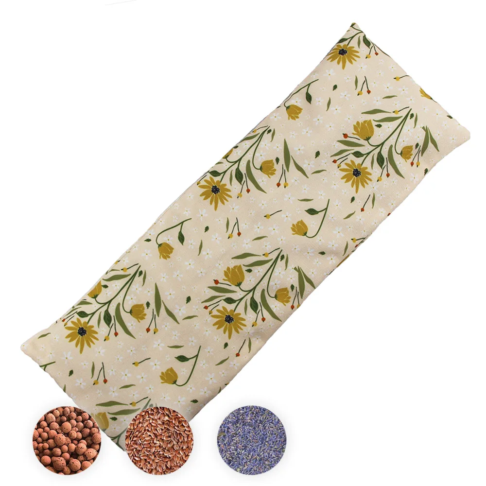 custom 100% cotton microwave winter heating heated neck pad microwaveable wheat bag clay heat pack with logo