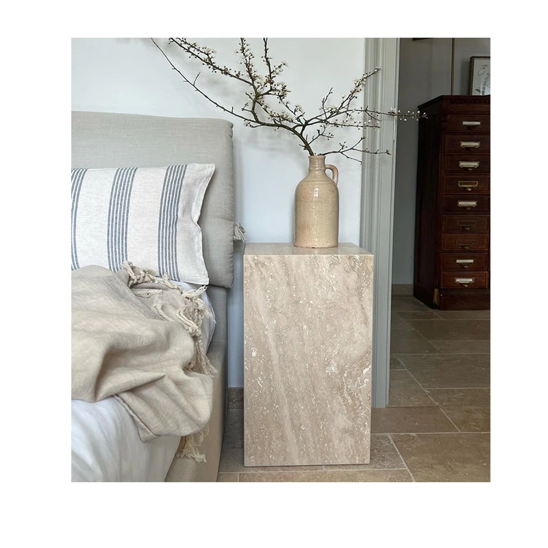 Manufacture Natural Travertine Plinth Home Accessories For Living Room Decor Interior Travertine Plinth Decoration