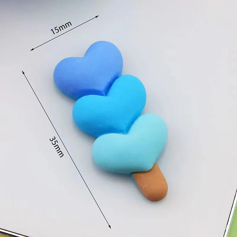 New Gradient Color love heart shape charms for phone case jewelry DIY refrigerator magnet hair bow accessories decorations