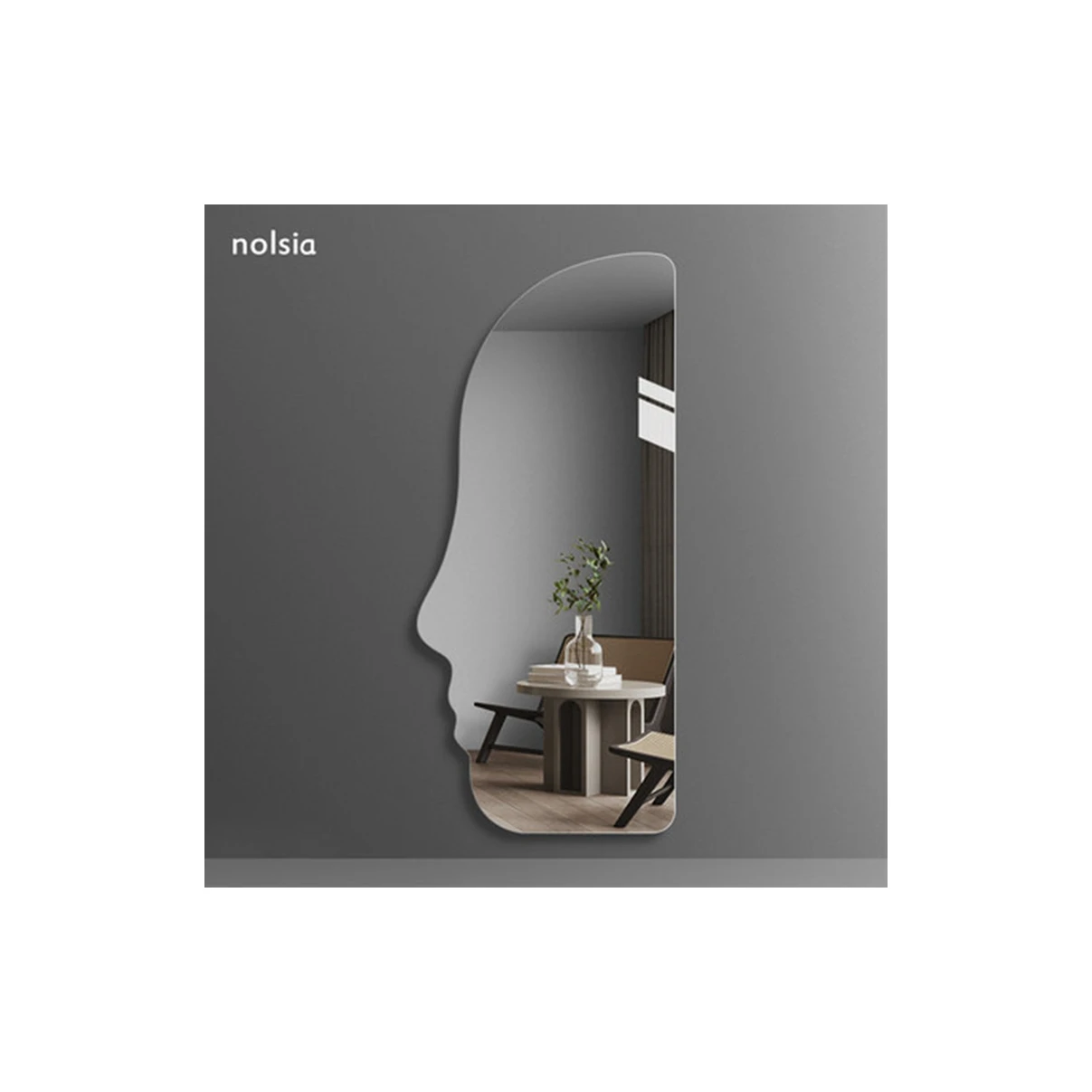 
Frameless shaped dressing mirror custom irregular fitting mirror art deco mirror in living room hallway 