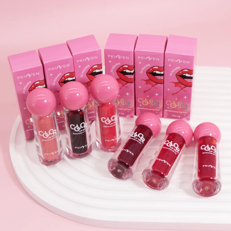 PEINFEN Wholesale Liquid Lip Tint 6 Colors Long Lasting Non Sticky Plumping Moisturizing Waterproof Mirror Glass Lip Gloss Set