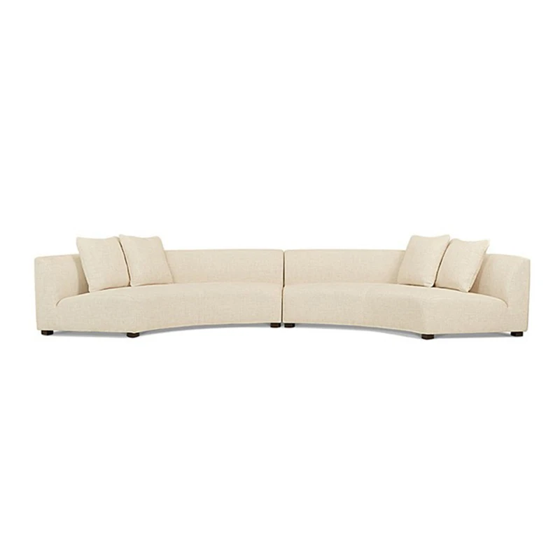 simple and stylish half-pack type multi-seat sofa cotton and linen sofa beige living room sofa