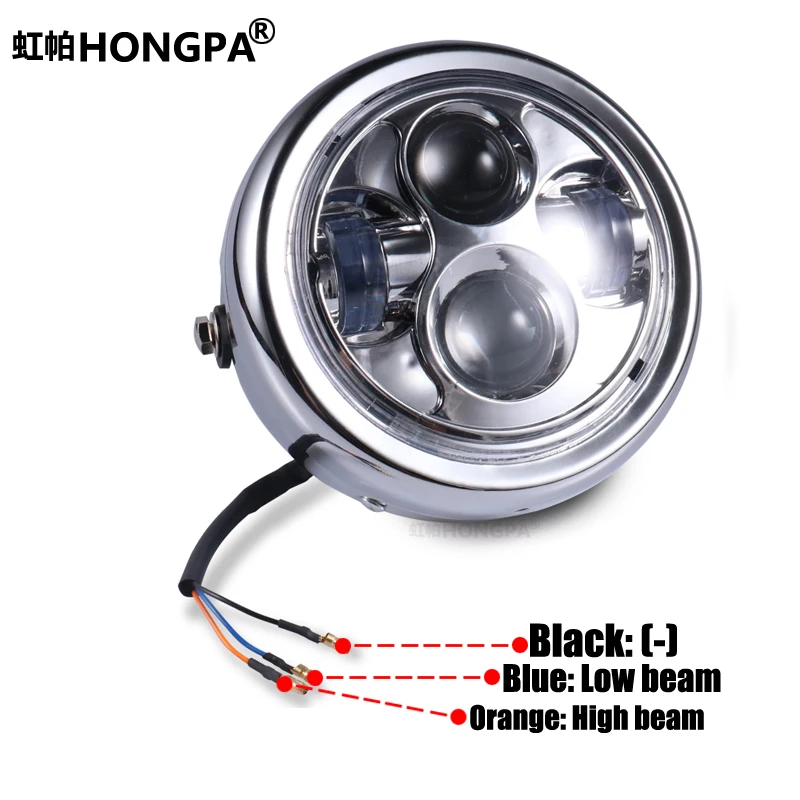 Motorcycle led headlights headlamp projector light For Chopper Bobber