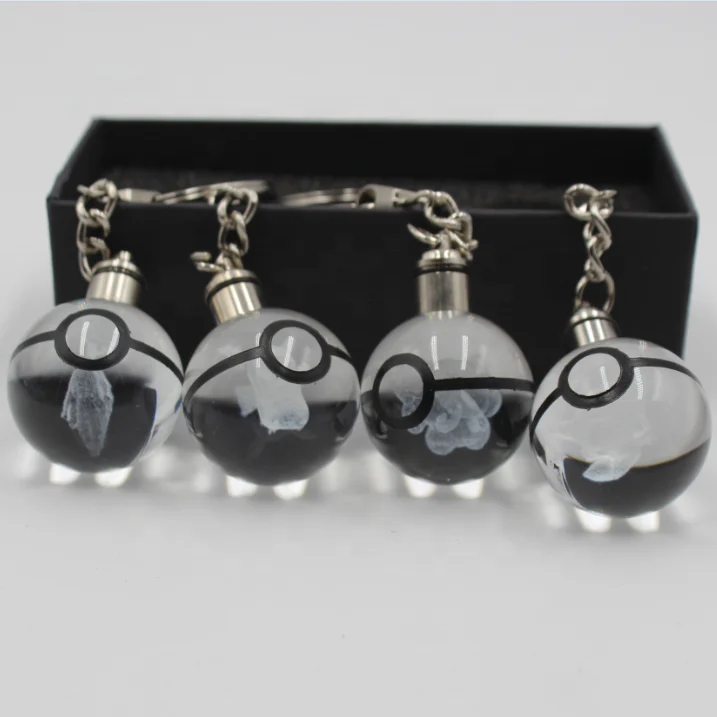 Оптовая продажа 30 мм гравированный Кристалл светодиодный Сквиртл k9 Go Ball брелок со светодиодной подсветкой для подарка Chidren