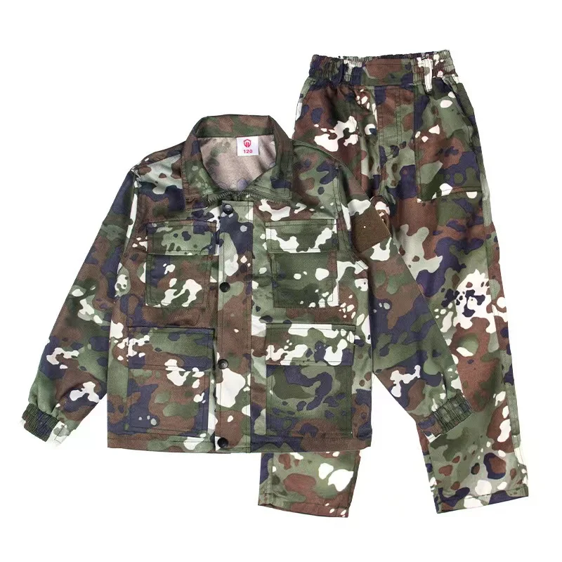 Children Outdoor Training School Military  Camouflage Suit  Kids Training Suit Combat Jacket Pants Set