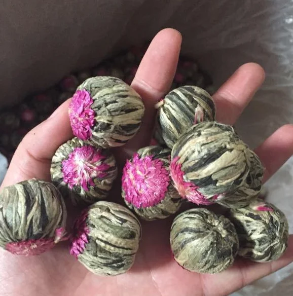 Оптовая продажа круглые шарики чай изготовленный из цветка и зеленого чая объемный набор листовой чайный шарик для продажи