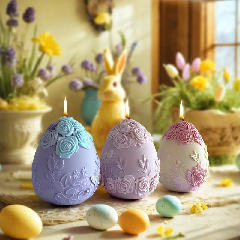 Формы для свечей с цветком и пасхальным яйцом