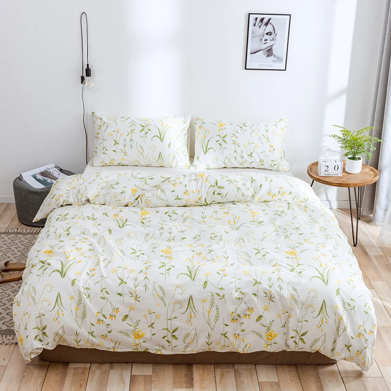 
Printed Duvet Cover Bed Sets Sabanas Para Camas Luxury Bedding Set 3 d Modern Designer Brand King Size Korean Bedding Set Cotton 