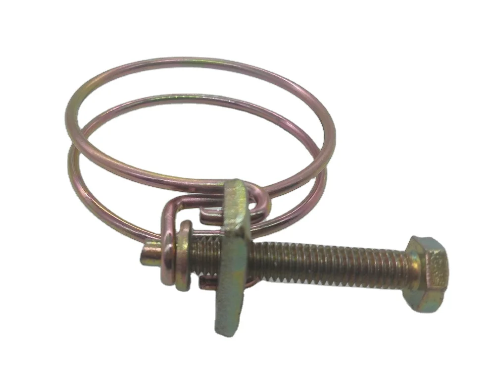 
metal stainless steel yellow zinc plated double wires hose clamp 
