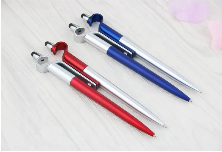 wholesale 3 in 1 multi function electronic gifts promotional gift mobile phone holder ball pen plastic stylus pen active