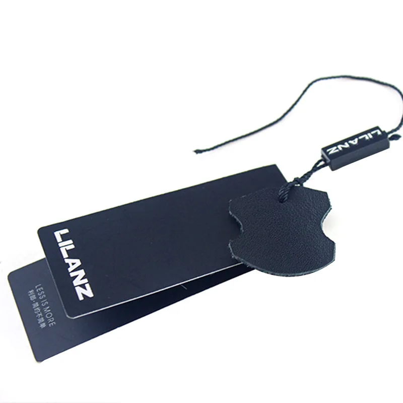 Black Paper Cardboard Hang tags and Labels Factory Custom Printing Name Logo Vintage Luxury Hangtags