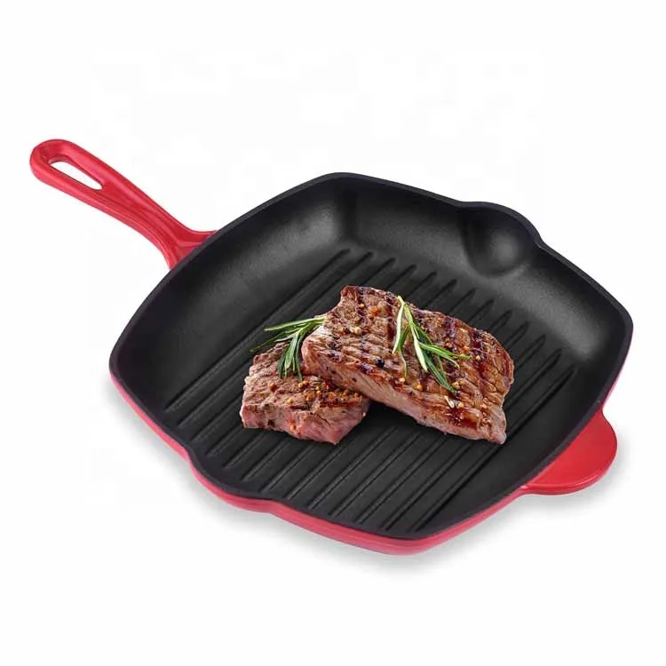 Cast Iron Enamel Cookware Barbecue Burn Multi Grill Pan Baking Cook Square Fry Pan Bbq Set Camping Sets Kitchen