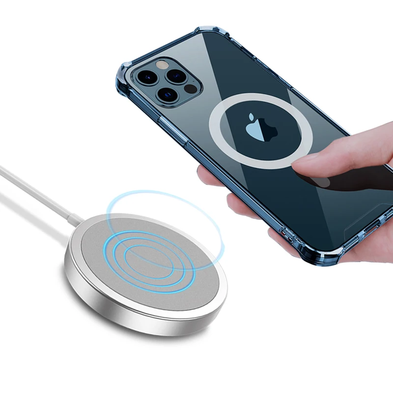 Для Iphone 12 Новинка беспроводное магнитное Беспроводное зарядное устройство Magsafing Qi 15 Вт ударопрочный Магнитный чехол для