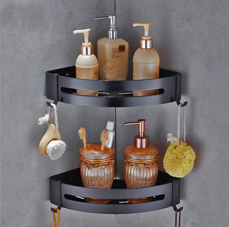 Punch free metal bathroom organizer shelf shower caddy wholesale