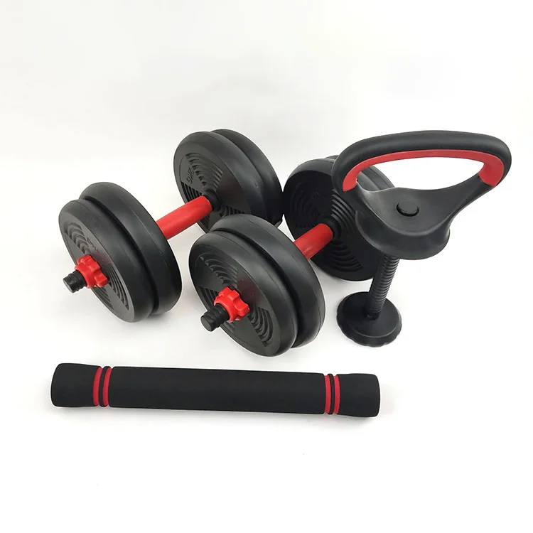 Manufacturing plant production 6 in 1cement adjustable 50kg dumbbell barbell set